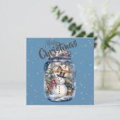 瓶の中の雪だるま　雪の結晶　青 シーズンカード (スタンド正面)