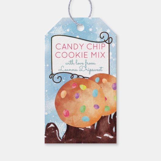 瓶の方向にクリスマスクッキーのミックスのギフトラベル ギフトタグ (正面)