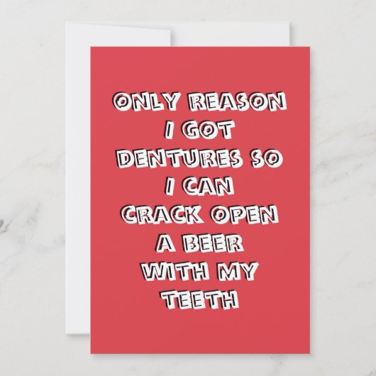 瓶の栓を開ける歯の招待状 招待状 (正面)