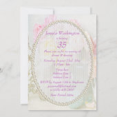 瓶の第35誕生会のロマンチックなバラ 招待状 (裏面)