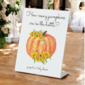 瓶の赤ちゃんシャワーのカボチャの数 台座サイン