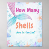 瓶の赤ちゃんシャワーのゲームのサインに何枚のシェルがある ポスター (正面)