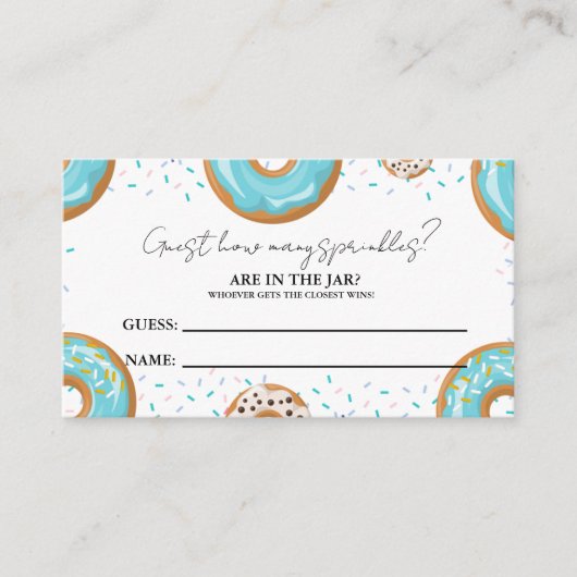瓶の赤ちゃんシャワーゲーム内のSPrinklesの数 エンクロージャーカード (正面)