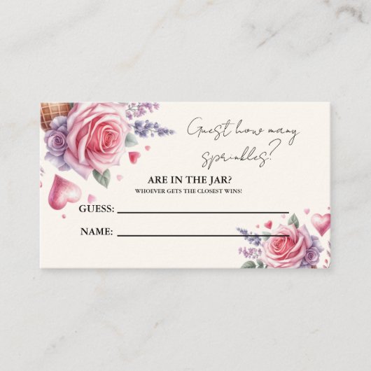 瓶の赤ちゃんシャワーゲーム内のSPrinklesの数 エンクロージャーカード (正面)