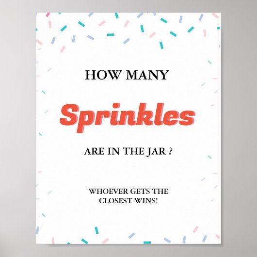 瓶の赤ちゃんシャワーゲーム内のSPrinklesの数 ポスター (正面)