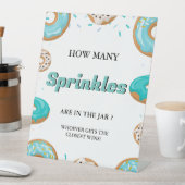 瓶の赤ちゃんシャワーゲーム内のSPrinklesの数 台座サイン (インサイチュ)