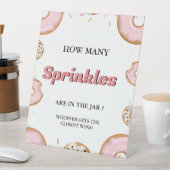 瓶の赤ちゃんシャワーゲーム内のSPrinklesの数 台座サイン (インサイチュ)
