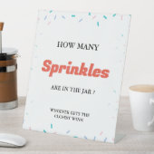 瓶の赤ちゃんシャワーゲーム内のSPrinklesの数 台座サイン (インサイチュ)