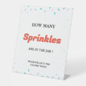瓶の赤ちゃんシャワーゲーム内のSPrinklesの数 台座サイン (正面)