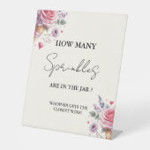 瓶の赤ちゃんシャワーゲーム内のSPrinklesの数 台座サイン (正面)