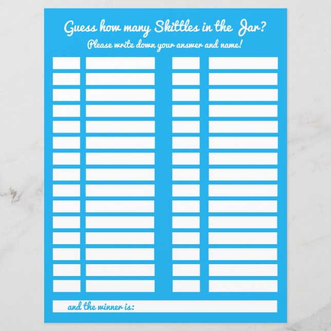 瓶の赤ん坊のシャワーログ内のキャンディの数を推測 (正面)