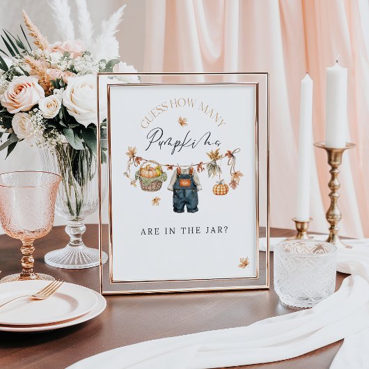 瓶の赤ん坊シャワーにパンプキ素朴ンを何個入れ ポスター