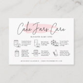 瓶カードに入ったケ気にーキモダンピンクの水色 名刺 (正面)