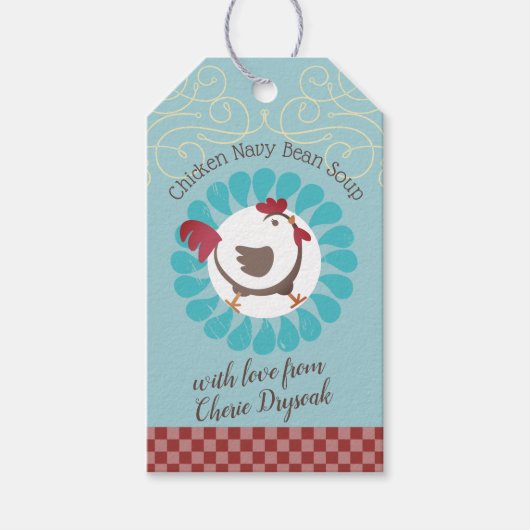 瓶ギフトのスープラベルレシピチキン ギフトタグ (正面)