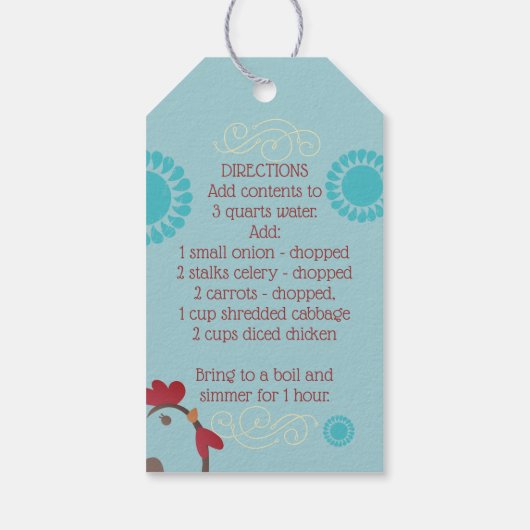 瓶ギフトのスープラベルレシピチキン ギフトタグ (裏面)