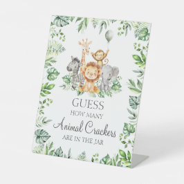 瓶サファリシャワーサインに入った動物のクラッカーの数 台座サイン