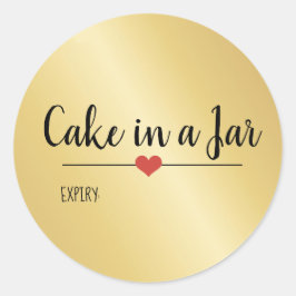 瓶入りケーキ ゴールド ホリデー ラウンドシール