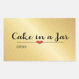瓶入りケーキ ゴールド ホリデー 長方形シール