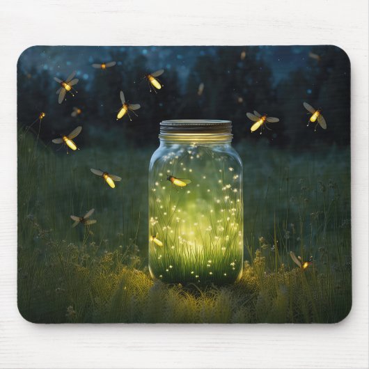瓶白熱［赤熱］光を放つに蛍が宿る マウスパッド (正面)