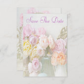 瓶第80の保存のロマンチックなバラ日付 セーブザデート (正面/裏面)