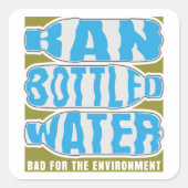 瓶詰めの水を禁止する スクエアシール (正面)