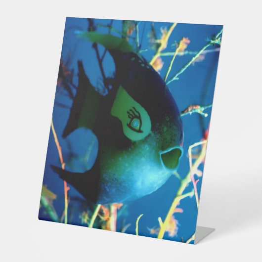瓶詰めの魚 jGibney 博物館 Zazzle 台座サイン (正面)