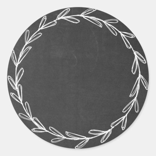 瓶/スパイスブランクハンド引き花輪の黒板 ラウンドシール (正面)