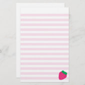 甘いいちごのストライプのな文房具 便箋 (正面/裏面)