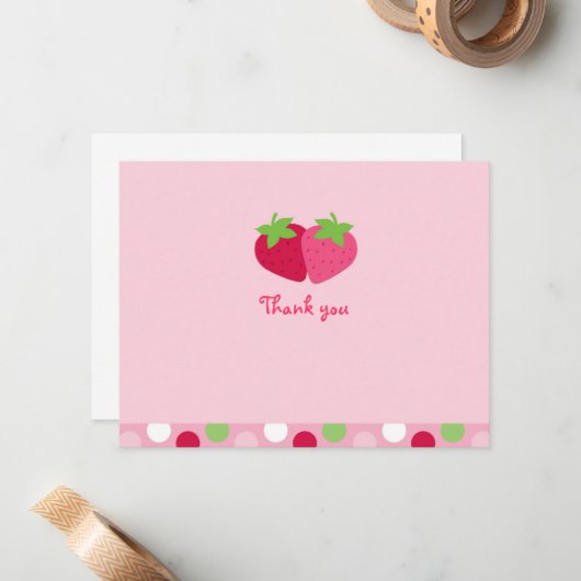 甘いいちごはメッセージカード感謝していしています ノートカード (正面/裏面インサイチュ)