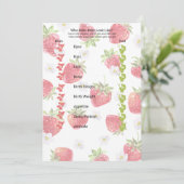 甘いいちご赤ちゃんシャワーゲームビンゴとトレイト 招待状 (スタンド正面)