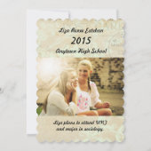 甘いうろこ2枚の写真卒業アナウンス 案内状 (裏面)