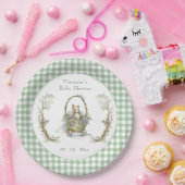 甘いおとぎ話の動物グリーンジンガム赤ちゃんシャワー ペーパープレート (パーティー)