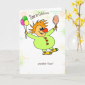 甘いおもしろいのバースデー・カード カード (黄色い花)