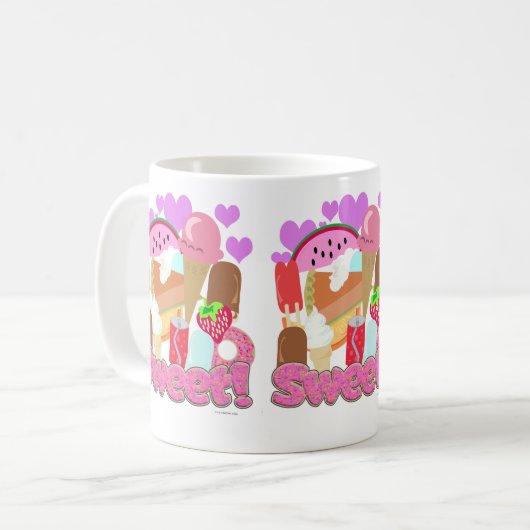 甘いおもしろいデザートタイムかわいいフードアニメ コーヒーマグカップ (正面左)