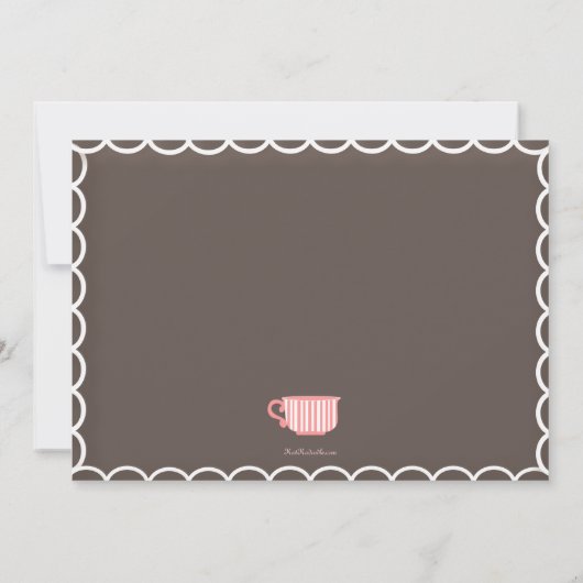 甘いお母さんのベビーシャワーの茶パーティの招待状のピンク 招待状 (裏面)