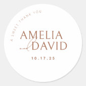 甘いお礼結婚式の引き出物ラベルシール ラウンドシール (正面)