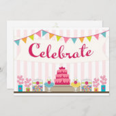 甘いお祝いの招待状 招待状 (正面/裏面)