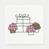 甘いお祝いカップケーキとギフトボックス スタンダードランチョンナプキン (正面)