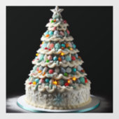 甘いお祝いクリスマスツリーケーキ ウィンドウサイン (シート)