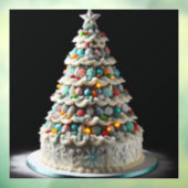 甘いお祝いクリスマスツリーケーキ ウィンドウサイン (シート3)