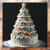 甘いお祝いクリスマスツリーケーキ ウィンドウサイン (シート2)