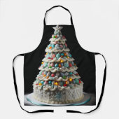甘いお祝いクリスマスツリーケーキ エプロン (正面)