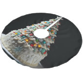 甘いお祝いクリスマスツリーケーキ ブラッシュドポリエステルツリースカート (アングル)