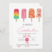 甘いお祝い誕生日 招待状 (正面/裏面)