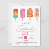 甘いお祝い誕生日 招待状 (正面)