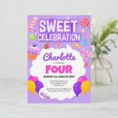 甘いお祝い：キャンディランドの誕生日パーティー 招待状 (スタンド正面)