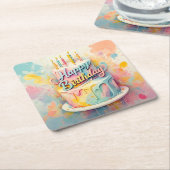 「甘いお祝い」 スクエアペーパーコースター (アングル)