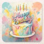 「甘いお祝い」 スクエアペーパーコースター (正面)