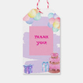 甘いお祝い:紫とピンクの誕生日 ギフトタグ (裏面)