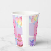 甘いお祝い:紫とピンクの誕生日 紙コップ (右)